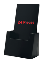 4" Wide Black Plastic Desk or Countertop Tri-fold Brochure Holder Display Stand Twenty-Four Pieces