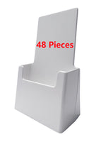 4" Wide White Plastic Desk or Countertop Trifold Brochure Holder Display Stand Forty-Eight Pieces