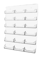 18 Pocket Wall Mount Business Card Holder - Vertical - Clear