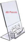 4x6 Clear Plastic Slanted Sign Holder with Business Card Attachment Pocket Forty-Eight Pieces