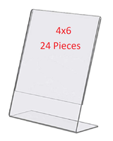 Clear Plastic Slanted Sign Holders Display Stand Table Tent Ad Frame Slantbacks- Vertical / Portrait