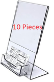 5x7 Clear Plastic Sign Holder with Business Card Attachment Pocket Ten Pieces