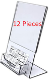5x7 Clear Plastic Sign Holder with Business Card Attachment Pocket Twelve Pieces