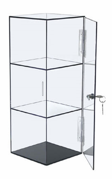 Clear Acrylic Display Case with Fixed in Place Shelving with FREE Shipping