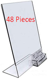 8.5x11 Clear Plastic Slanted Sign Holder with Business Card Attachment Pocket Forty-Eight Pieces