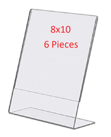 Clear Plastic Slanted Sign Holders Display Stand Table Tent Ad Frame Slantbacks- Vertical / Portrait