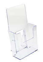 Clear Plastic Trifold Brochure Display Stands - 4-inch-wide Brochure Holder