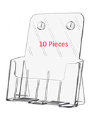 8.5x11 Clear Plastic Wall Mount or Desktop Magazine Brochure Holder or Two 4x9 Trifolds Divider Included Ten Pieces