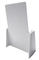 4" Wide White Plastic Desk or Countertop Trifold Brochure Holder Display Stand