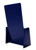 4" Wide Blue Plastic Desk or Countertop Tri-fold Brochure Holder Display Stand