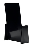4" Wide Black Plastic Desk or Countertop Tri-fold Brochure Holder Display Stand
