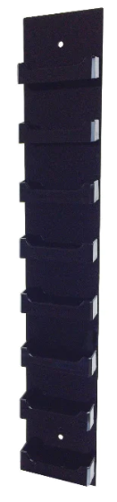 Black Plastic 8 Pocket Vertical Wall Mount Business Card Holder