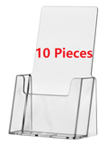 4" Wide Clear Plastic Desk or Countertop Trifold Brochure Holder Display Stands Ten Pieces