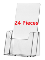 4" Wide Clear Plastic Desk or Countertop Trifold Brochure Holder Display Stands Twenty-Four Pieces