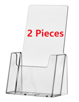 4" Wide Clear Plastic Desk or Countertop Trifold Brochure Holder Display Stands Two Pieces