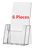 4" Wide Clear Plastic Desk or Countertop Trifold Brochure Holder Display Stands Six Pieces