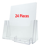 Clear Plastic 8.5x11 Magazine Literature Brochure Holder Display Stands with Business Card Holder
